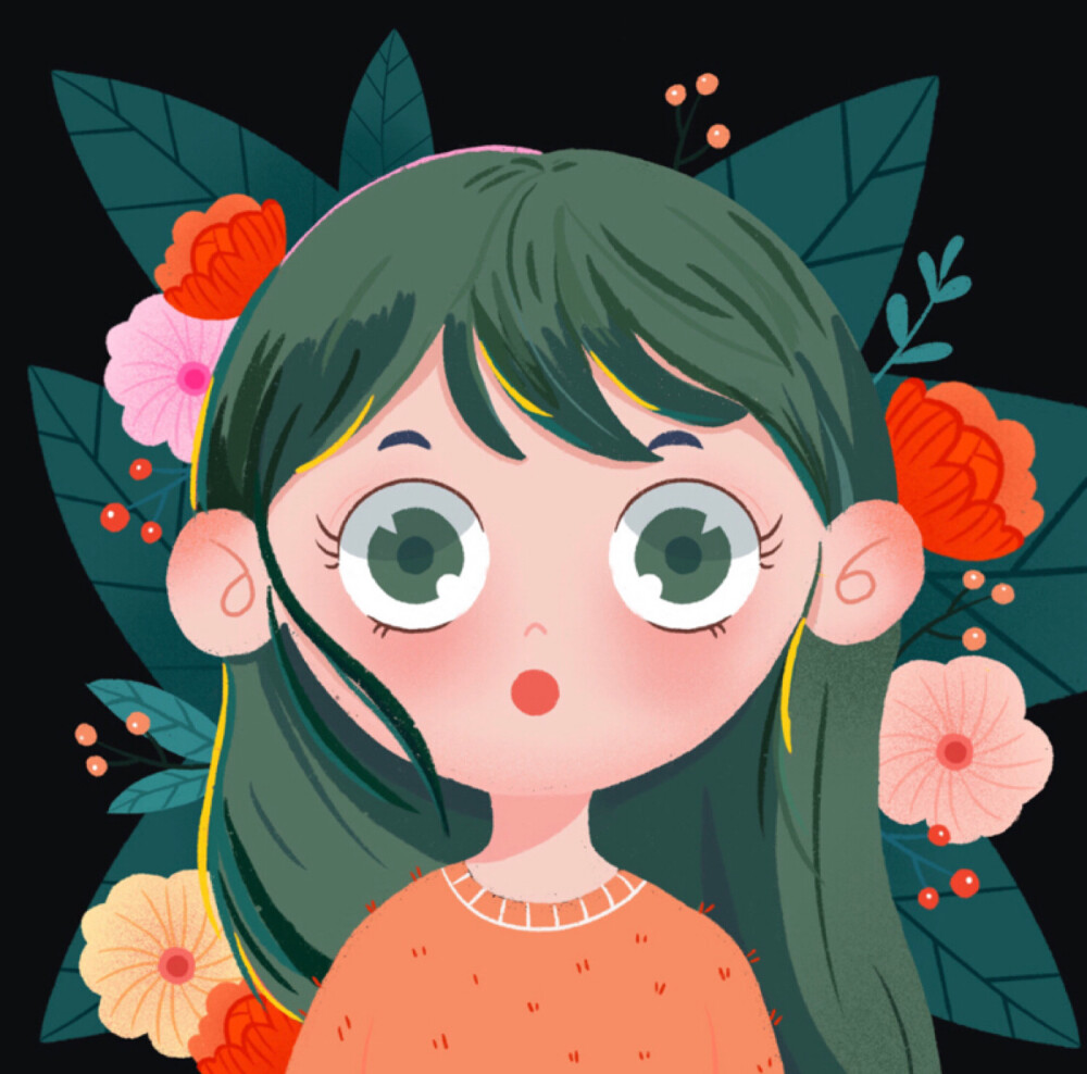 六月恩自留集自截女生头像插画头像