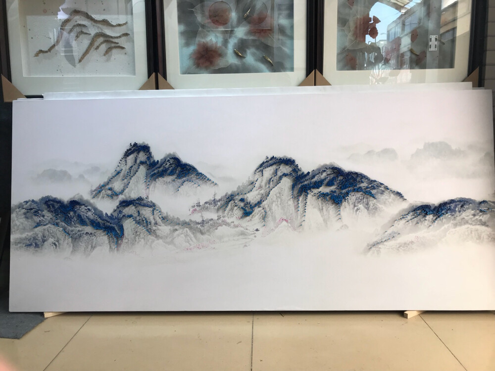 钉子山水画