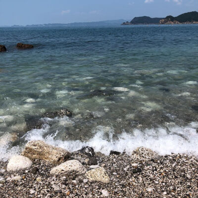 日本-白崎海洋公园。干净的天空，甜甜的冰淇凌，贝壳，涛声。