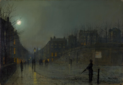 John Atkinson Grimshaw（1836-1893）是一位维多利亚时期的画家，因其美丽的夜景而备受赞誉。他用画笔记录了维多利亚时代晚期工业风景，喜欢画伦敦、利物浦和利兹等英国城市，作品以黄昏、雾、雨和煤气灯为主调，用…