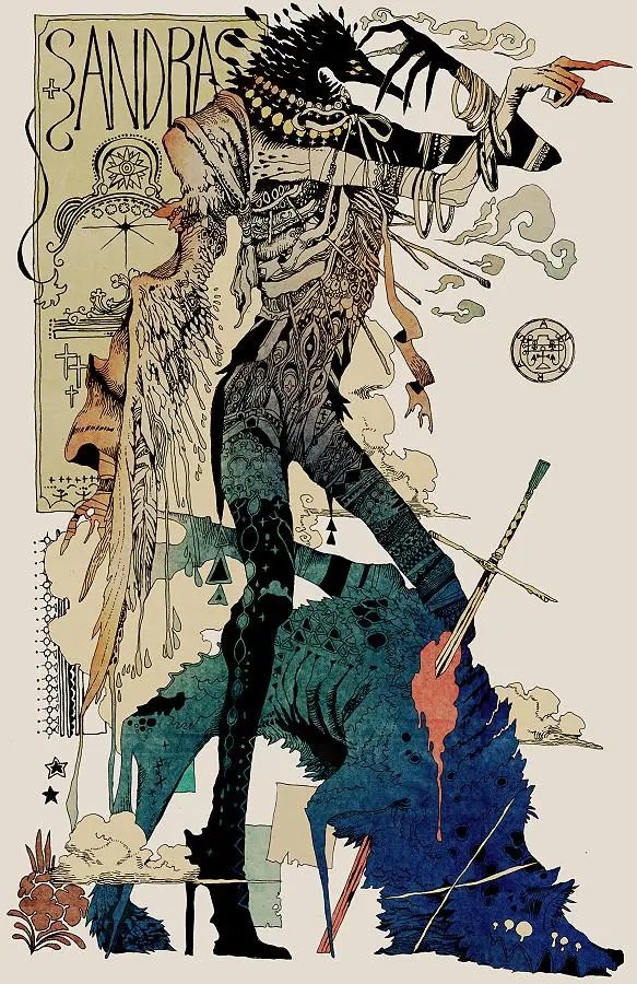 日本插画艺术家秋屋 蜻一（Akiya_kageichi）
他的插画画面繁杂却又精致，细看画里的面孔带着难以言喻的迷醉和困惑，这组装饰感十足、华丽又富有设计感的人物插画，神秘怪诞风格使人着迷
丰富的元素、诡异隐晦的黑暗美学，赋予了作品华丽而又颓废的古典美
