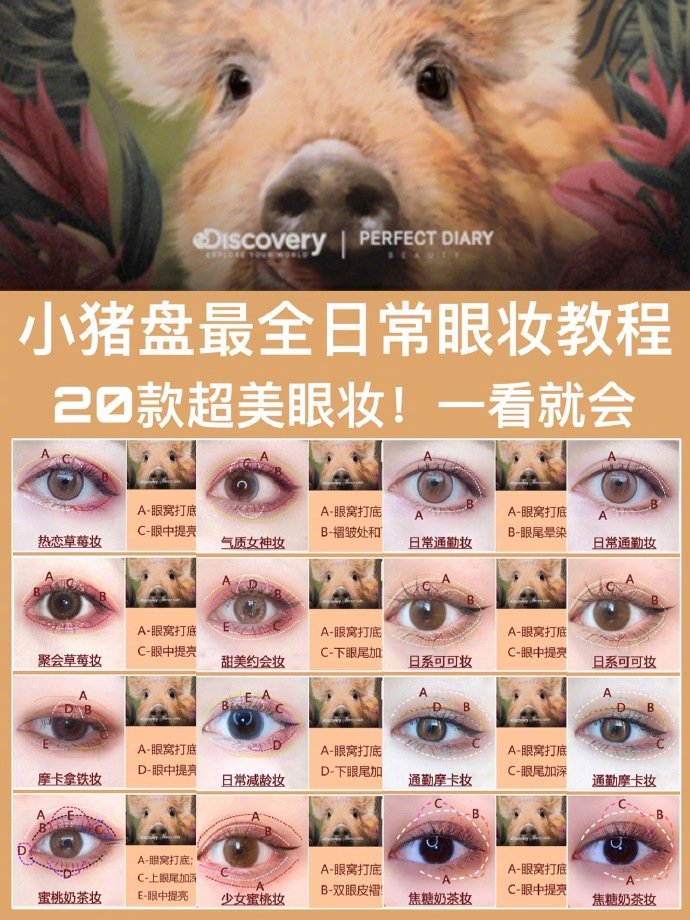 完美日记小猪盘日常眼妆教程‼️一看就会～