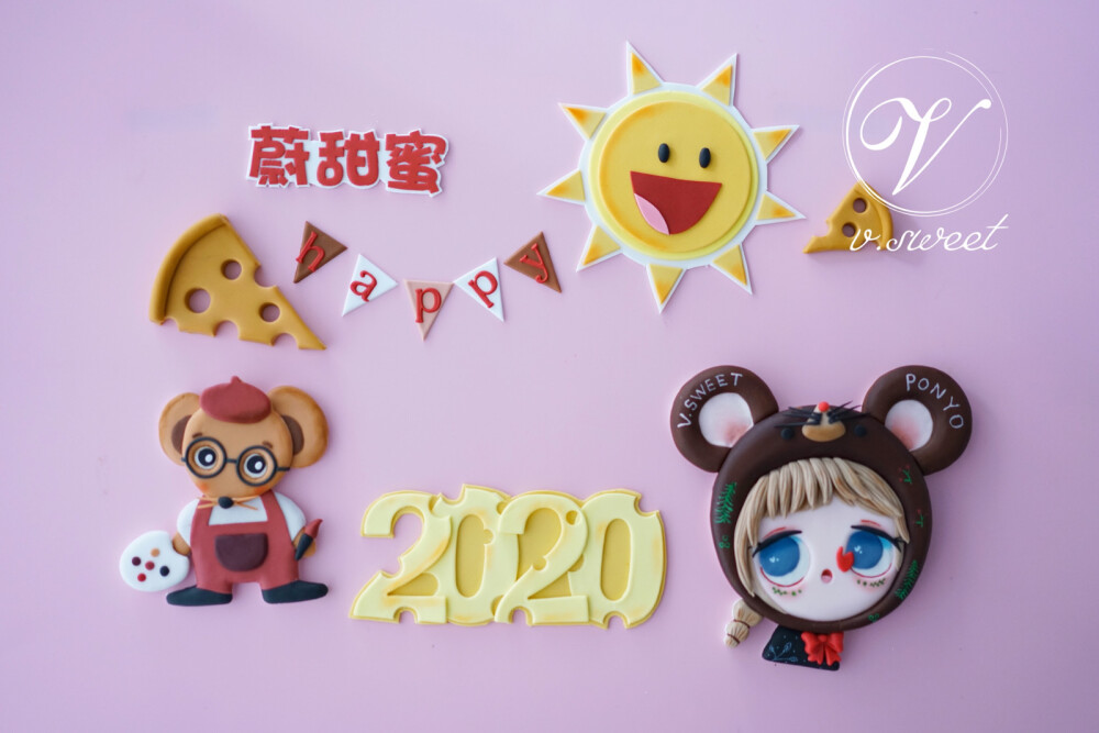 2020鼠年糖牌蛋糕