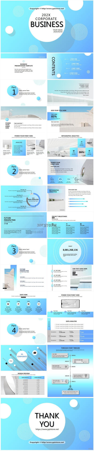 30285-【商务蓝】极简高端大气项目报告年终汇报总结提案PPT模板