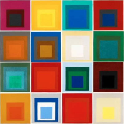 ▲约瑟夫·亚伯斯（ Josef Albers）的Homage to the Square