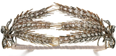 Diamond wheat sheaf tiara, second half of the 19th century. Sold for 373,250 GBP.