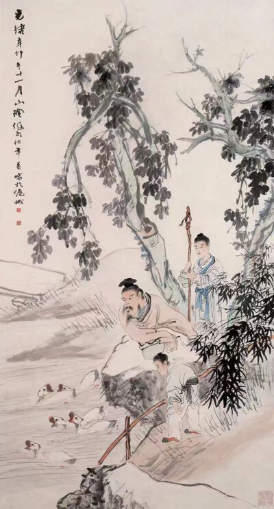 任颐（1840—1896年），初名润，字伯年，一字次远，号小楼，(亦作晓楼)，浙江山阴人，清末画家。绘画题材广泛，人物、肖像、山水、花卉、禽鸟无不擅长。代表作有藏于徐悲鸿纪念馆的《紫藤翠鸟图》轴等。对近现代花鸟…