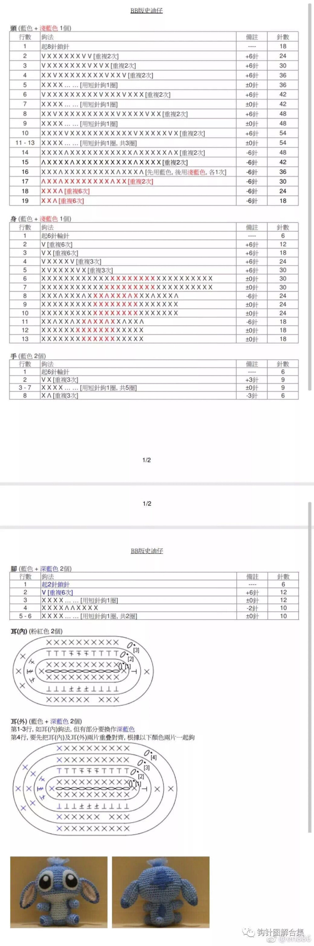 史迪奇
钩针图解