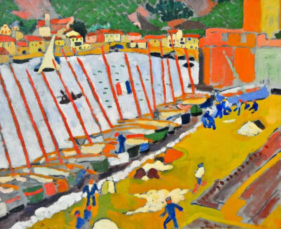 安德烈·德朗《The Port of Collioure》，布面油画，59.5×73.2cm，1905年