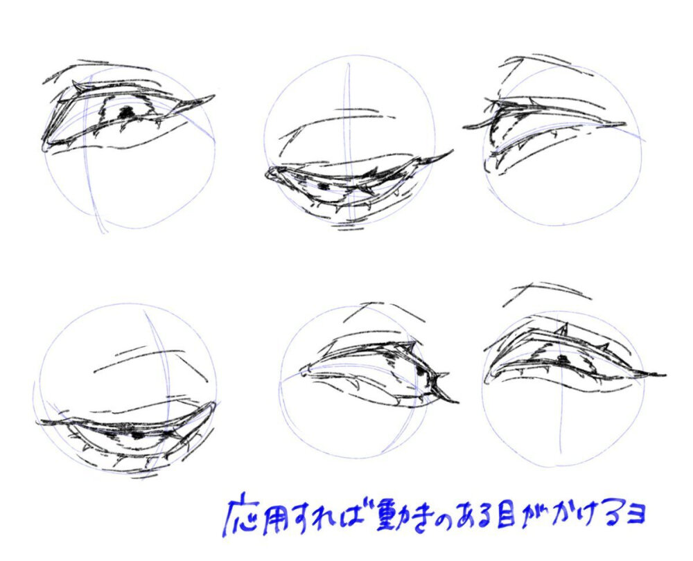 不同角度的眼睛画法