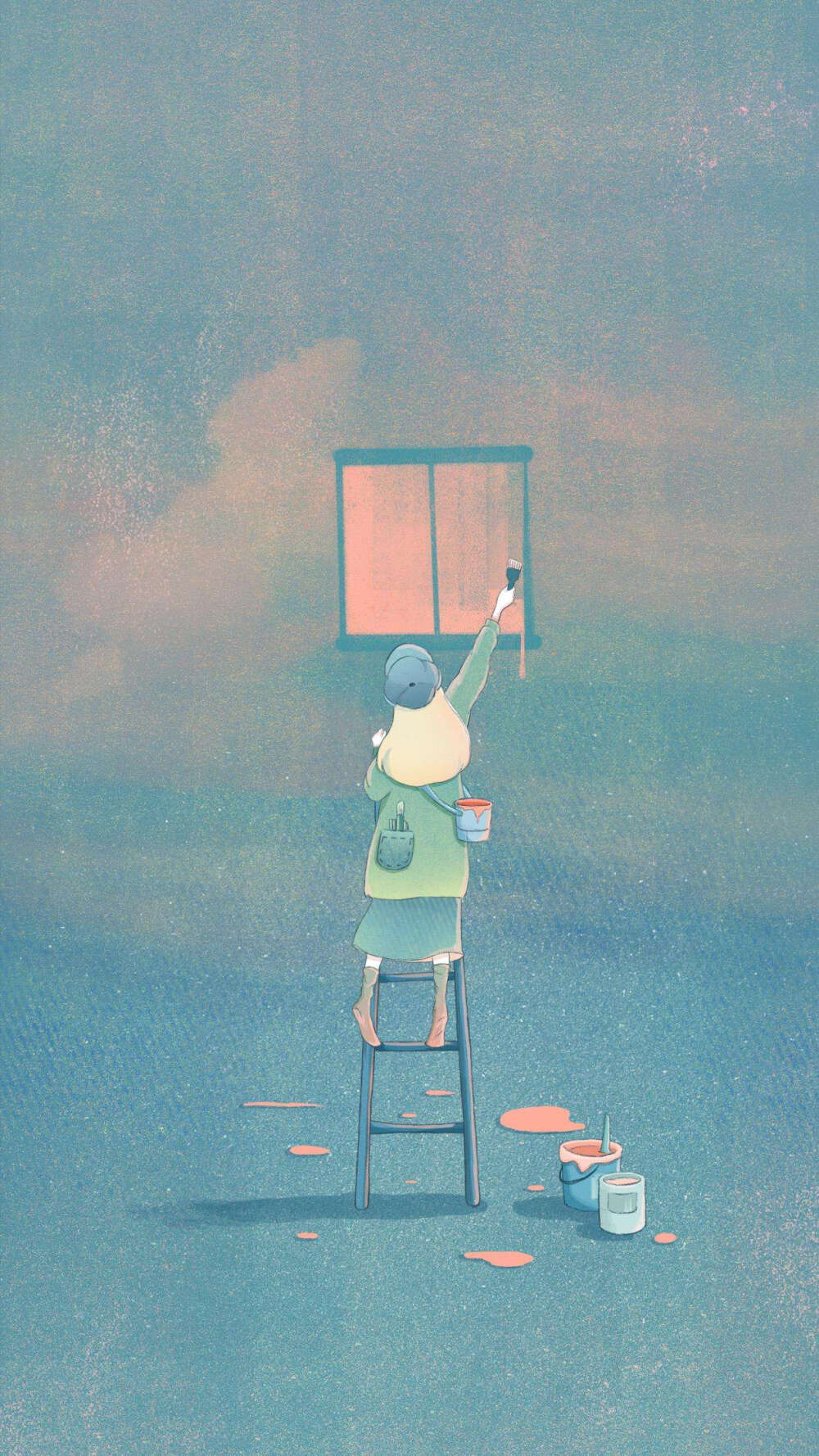 自留壁纸，粉紫色青蓝色