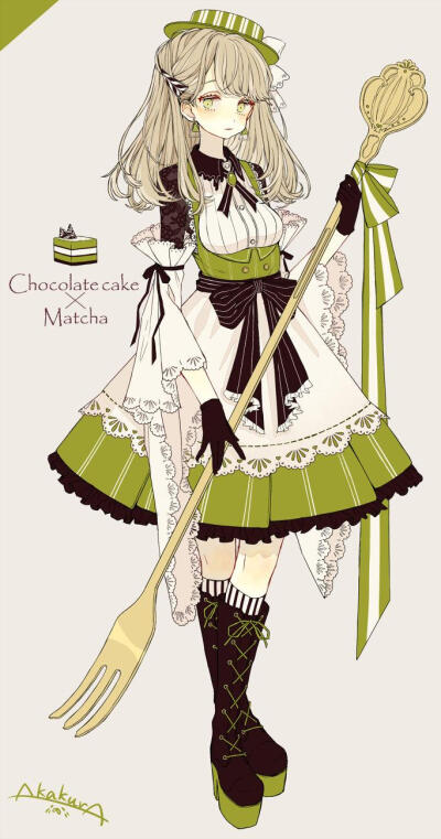 Artist:赤倉
Matcha chocolate cake（抹茶巧克力蛋糕)