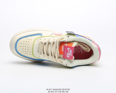 Nike Air Force 1 Shadow 增高厚鞋底 多彩拼色空军一号女子运动休闲板鞋 内置Zoom气垫 分层结构、加大中底及双重品牌标志，充份彰显 ANike AF1 Shadow 女子运动鞋为经典设计注入玩味元素！