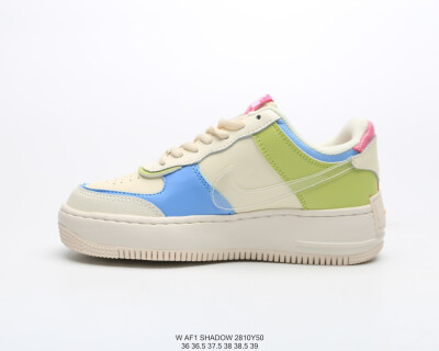 Nike Air Force 1 Shadow 增高厚鞋底 多彩拼色空军一号女子运动休闲板鞋 内置Zoom气垫 分层结构、加大中底及双重品牌标志，充份彰显 ANike AF1 Shadow 女子运动鞋为经典设计注入玩味元素！