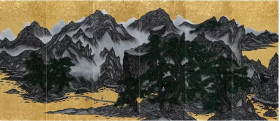 姚瑞中《離垢地：江山美人》，综合材料，200×300cm，2019年 ©耿画廊及艺术家
第二届台北当代艺术博览会于2020年
