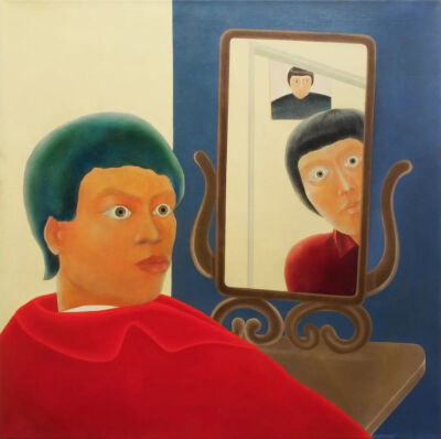 陈昭宏《Self Potrait and Mirrors》，布面油画，111.8×111.8cm，1969年 ©亚纪画廊及艺术家