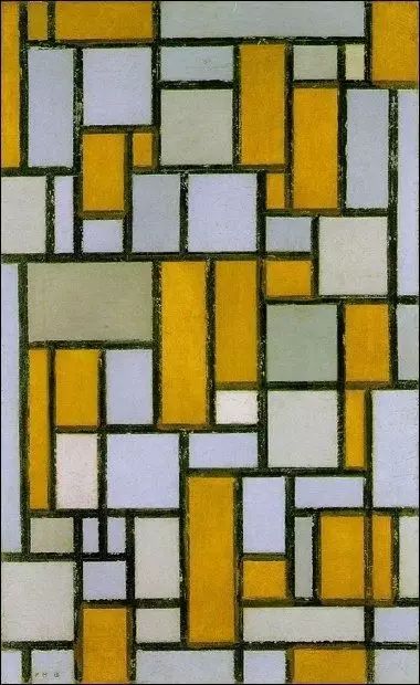 蒙德里安《Composition with grille 2》，1918年