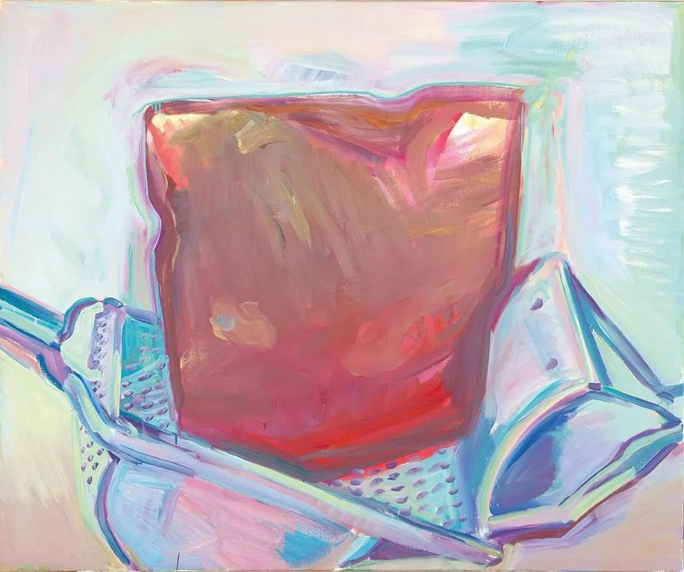 玛丽亚·拉斯尼格《Potato press》，布面油画，1989年 © Maria Lassnig Foundation