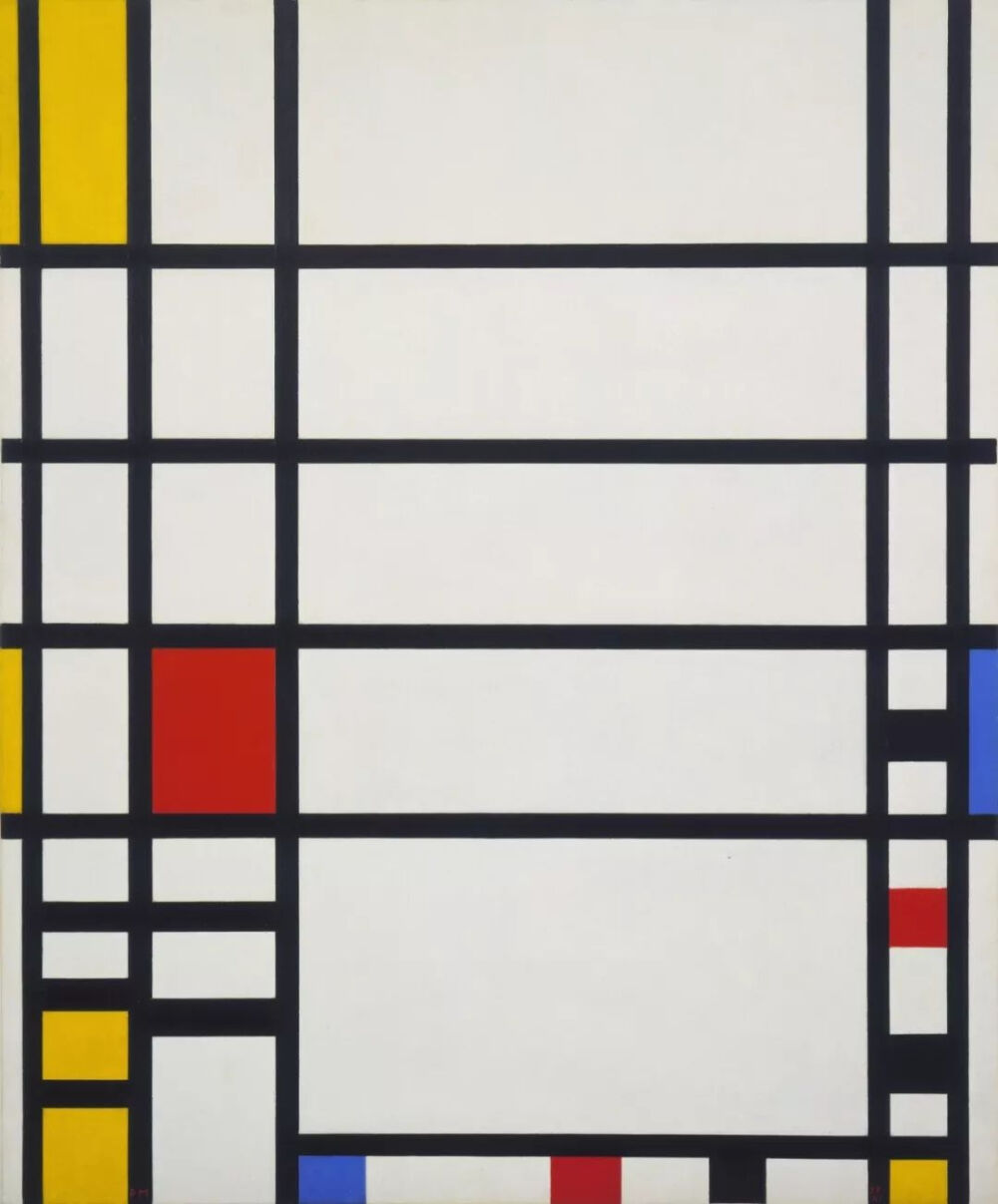 皮特·科内利斯·蒙德里安（Piet Cornelies Mondrian）《特拉法加广场》（Trafalgar Square），布面油画，145.2×120cm，1939-1943年