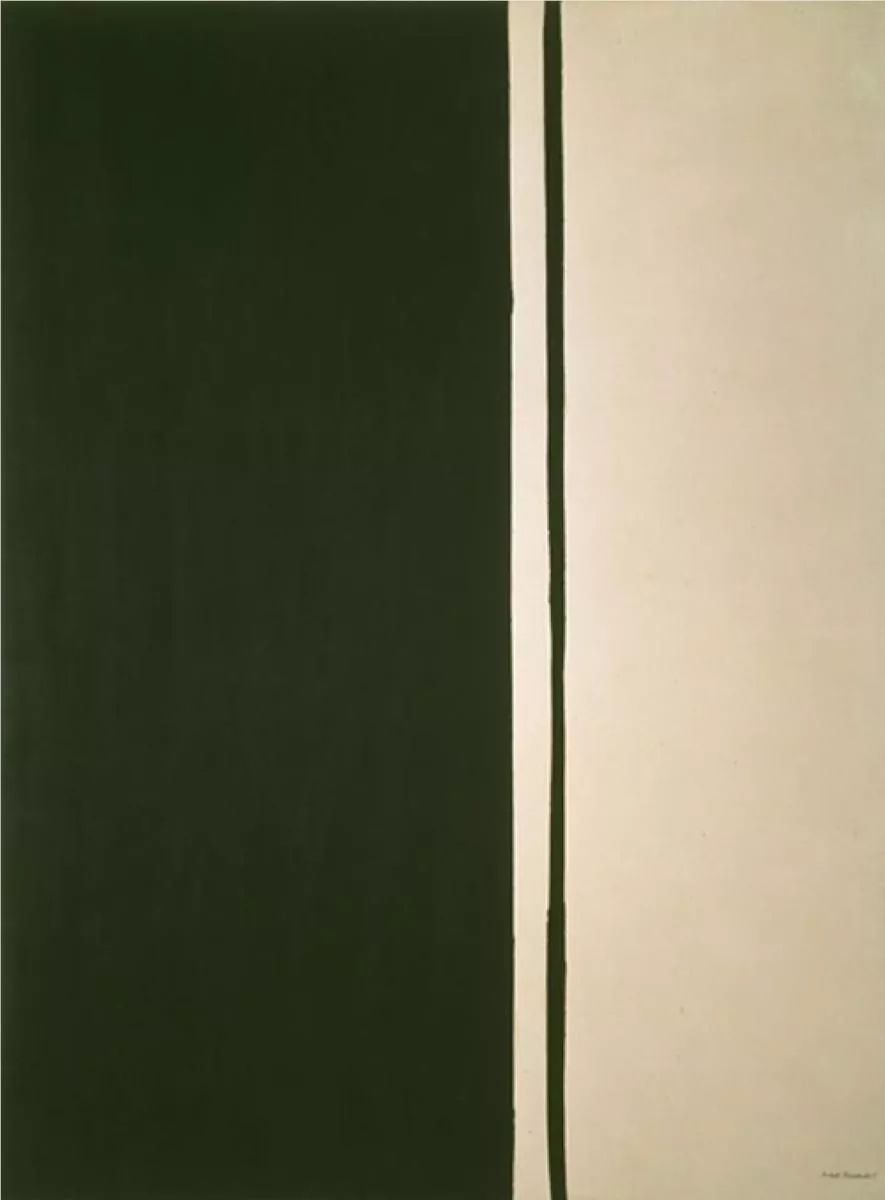 巴尼特·纽曼《Black Fire I》，布面油画，289.5×213.3cm，1961年