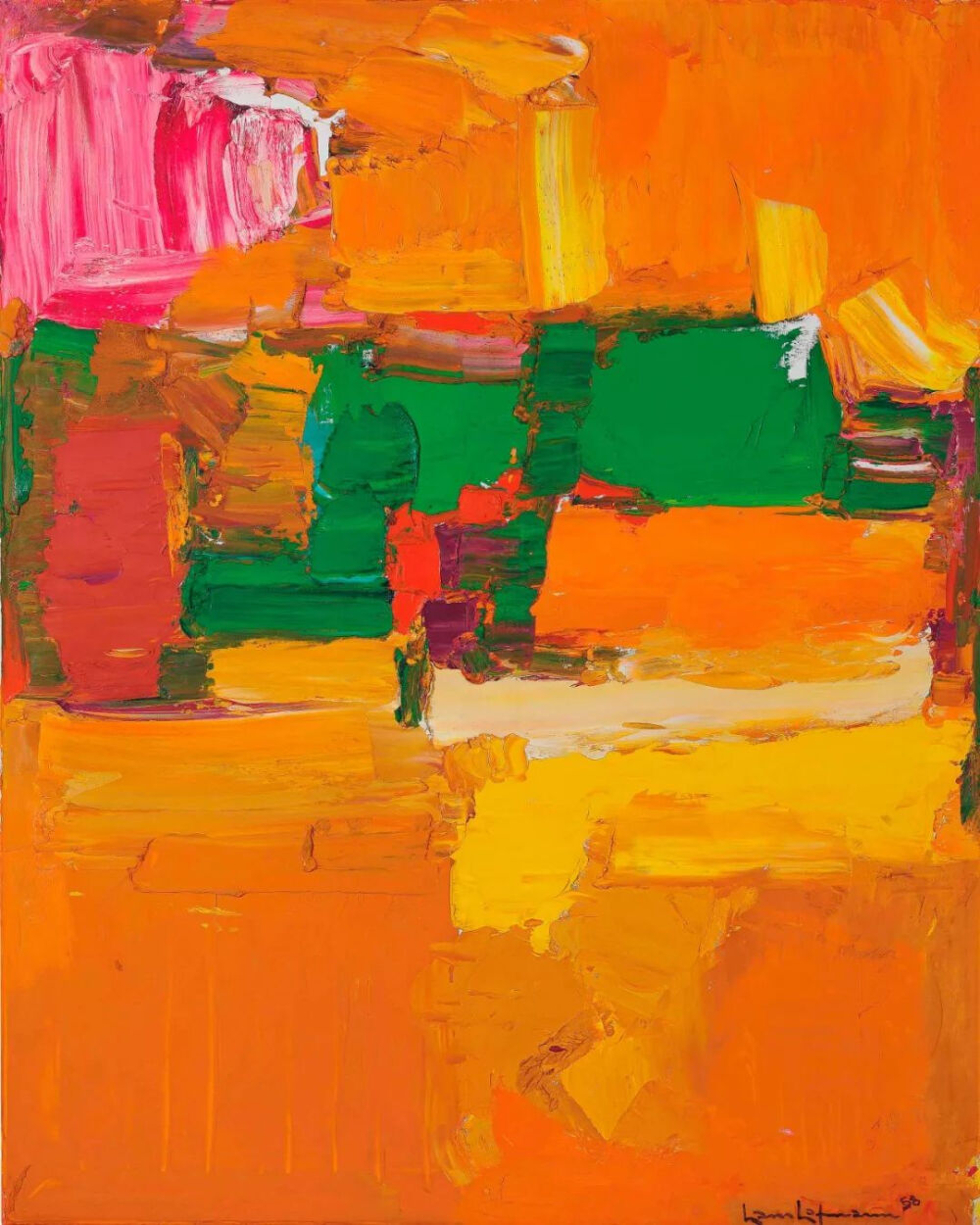 汉斯·霍夫曼（Hans Hofmann）《Terpsichore》，布面油画，152.4×115.6cm，1958年
