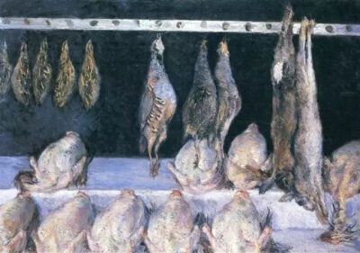 Display Of Chickens And Game Birds
Gustave Caillebotte
Date: 1882
Style: Impressionism
Genre: still life
Media: oil, canvas
Dimensions: 105 x 76 cm
Location: Private Collection
