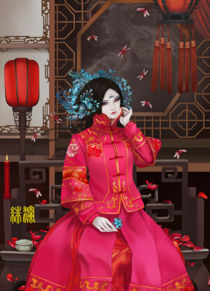 古风美人.红鸾  插画师：绯澜