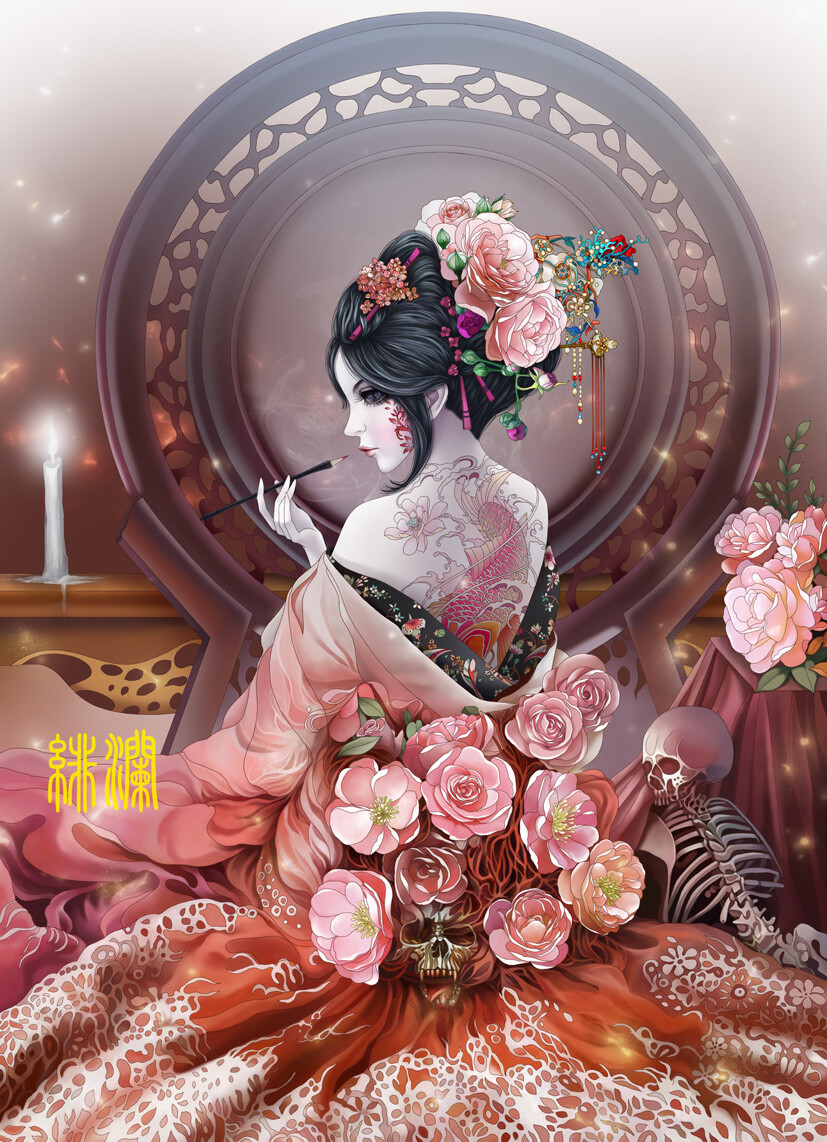 古风美人 . 血姬 插画师：绯澜