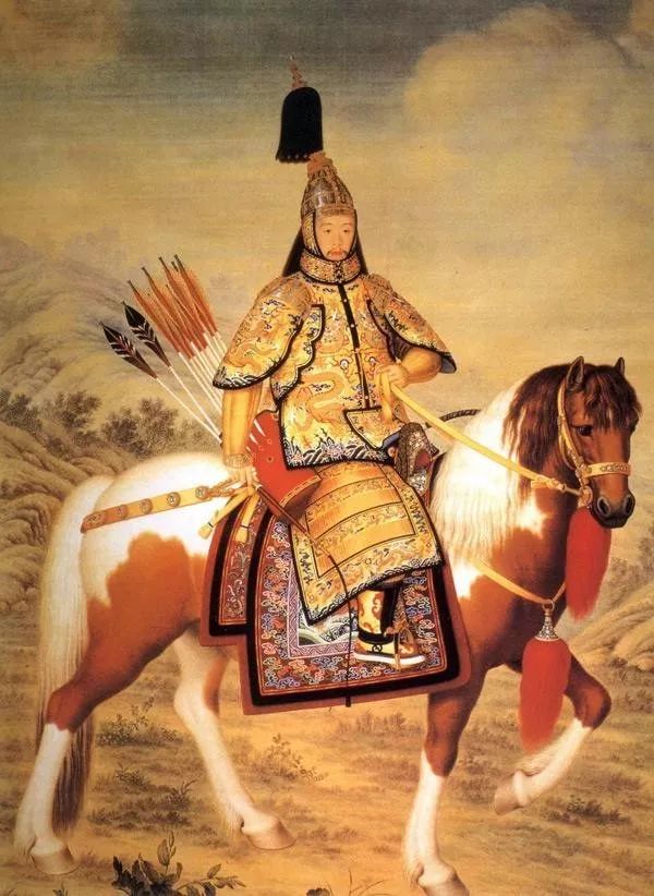 郎世宁《乾隆皇帝大阅图》,绢本设色,清代,北京故宫博物院