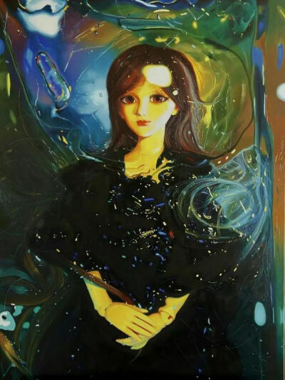 姜涵《蒙娜丽莎》，布面油画，90×70cm，2014年