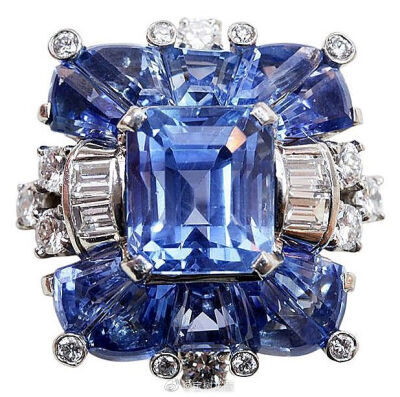 蓝宝石 钻石古董珠宝