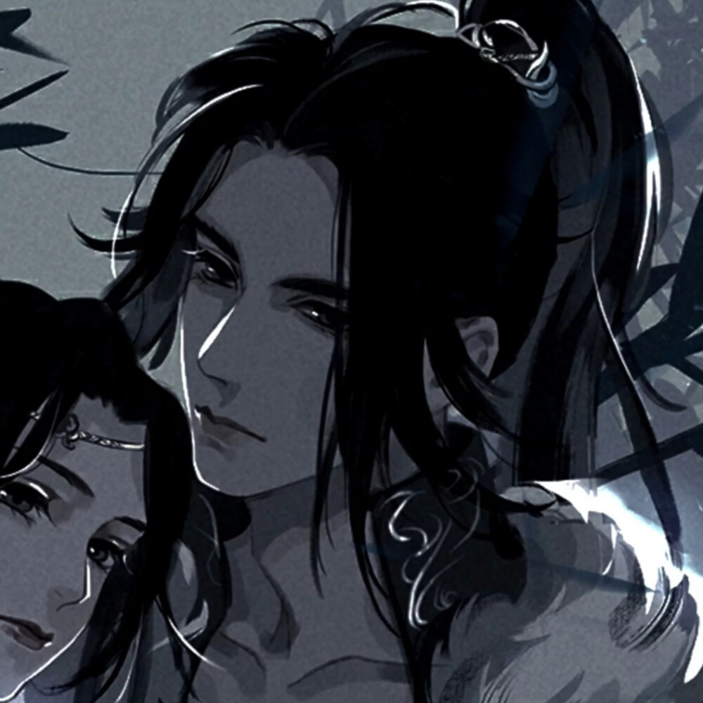 古风情头黑白情侣头像