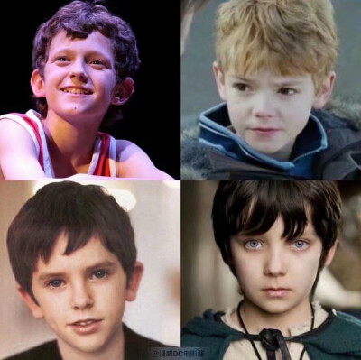 英国青年四人组：伦敦F4从小到大长相变化图
荷兰弟 Tom Holland
桑总 Thomas Sangster
海默 Freddie Highmore
阿沙 Asa Butterfield ​​​