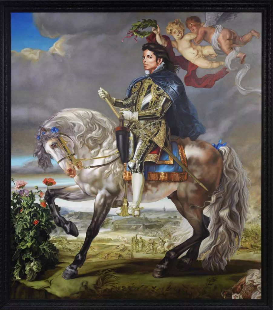 凯欣德·威利《Equestrian Portrait of King Philip II (Michael Jackson)》，布面油画，2010年