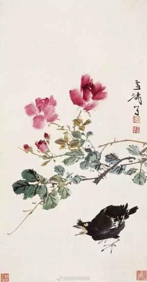 王雪涛（1903—1982）原名庭钧，字晓封，号迟园，河北成安人，自幼喜绘画，中国现代著名小写意花鸟画家，先后受教于陈师曾、萧谦中、汤定之、王梦白等诸位前辈，尤受王梦白影响最大。1924年拜齐白石为师，奉师命改名雪涛。后又从王梦白学小写意花鸟。1980年任北京画院院长。历任中国美术家协会理事、美协北京分会副主席、北京花鸟画会会长。