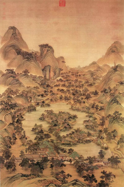 冷枚《避暑山庄图》，绢本设色，254.8×172cm，清代，台北故宫博物院藏