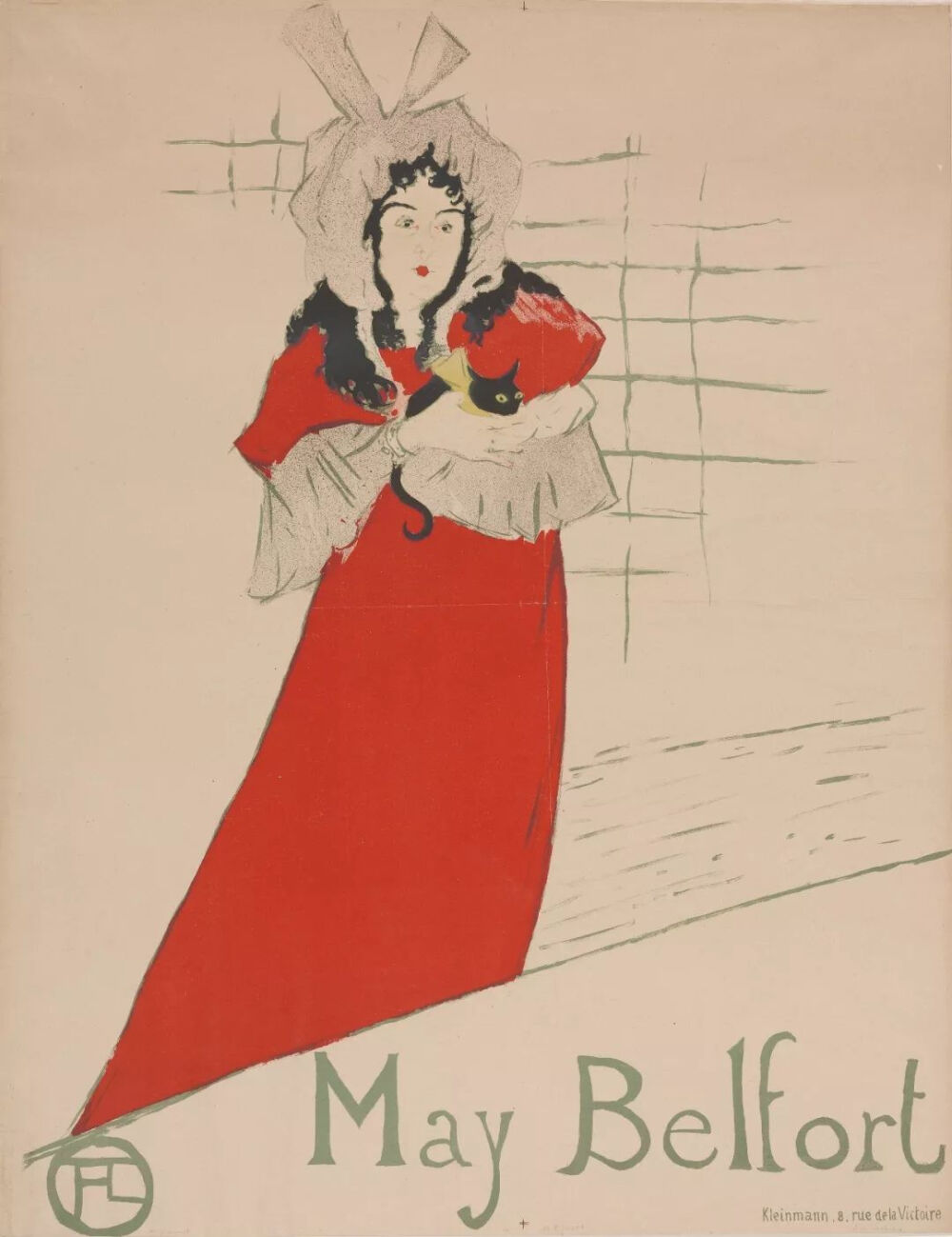 劳特累克《梅·贝尔福特》,彩色石版画,1895年,1913年自艺术商人