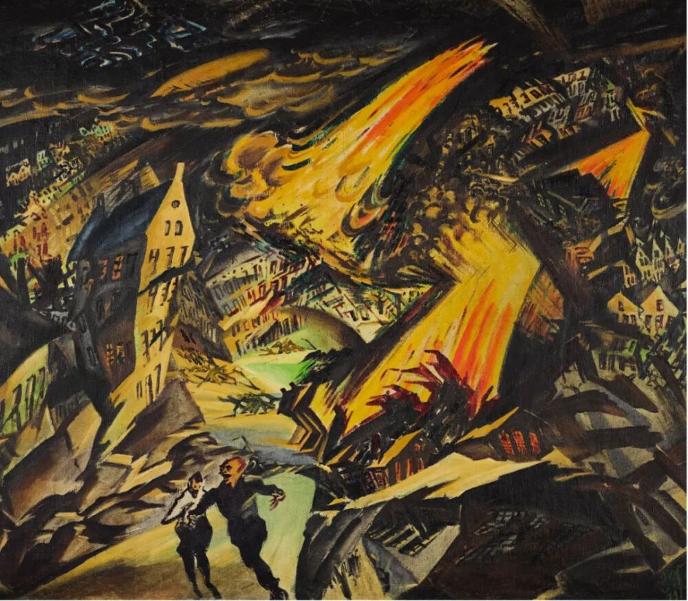 路德维希·迈德纳《末世》（Apocalyptic Landscape），1912年，双面画的正面