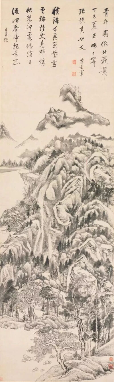 董其昌《青卞图轴》，万历四十五年（1617年）63岁作，美国克利夫兰美术馆藏