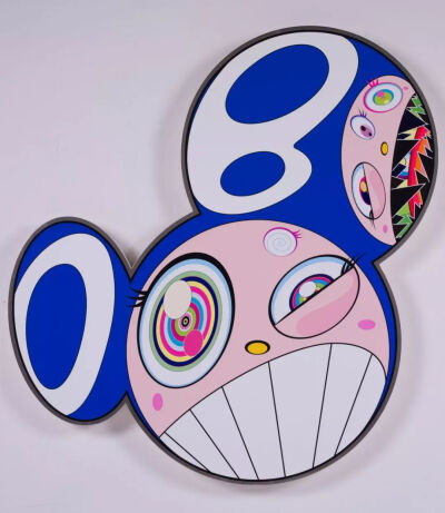 村上隆《无题》，木板上布面丙烯、铂金箔，150×150cm，2018年 ©2018 Takashi Murakami/Kaikai Kiki Co., Ltd. All Rights Reserved