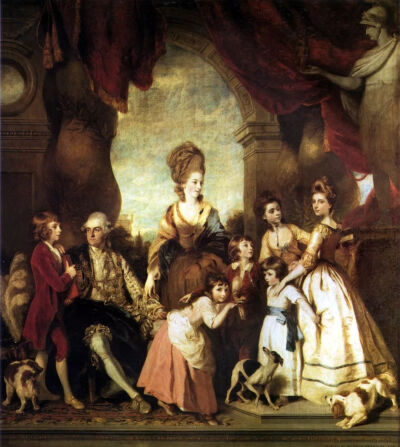 约书亚·雷诺兹《The fourth Duke of Marlborough and Family》，布面油画，约1778年，泰特美术馆藏