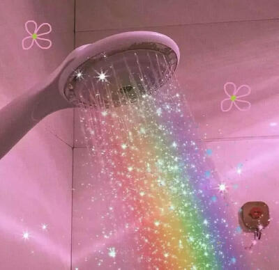 彩色流虹雨