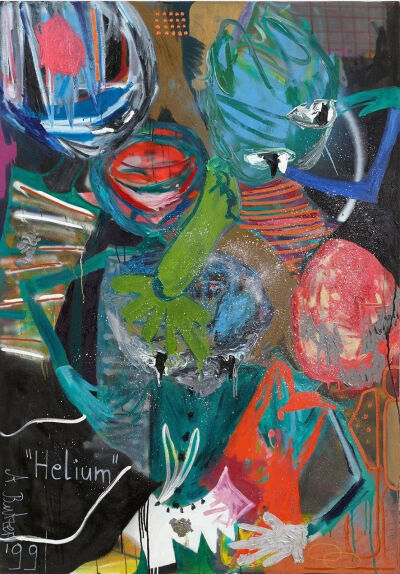 安德烈·布特兹《Helium》，布面油画、丙烯，200×140×3cm，1999年