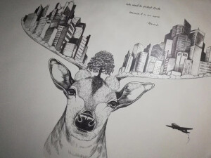 鹿 绘画