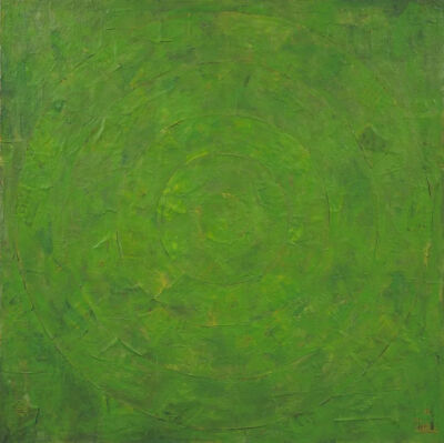 贾斯伯·琼斯《Green Target》，综合材料，152.4×152.4cm，1955年