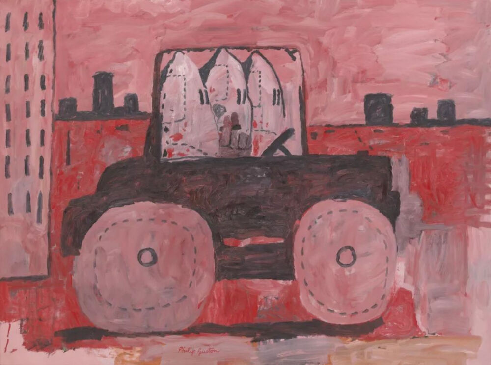 菲利普·加斯顿《City Limits》，布面油画，195.6×262.2cm，1969年