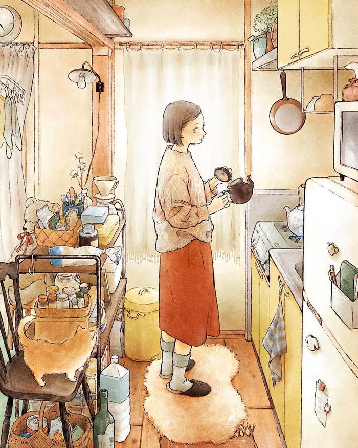 少女 插画 日本画师井田千秋水彩插画作品