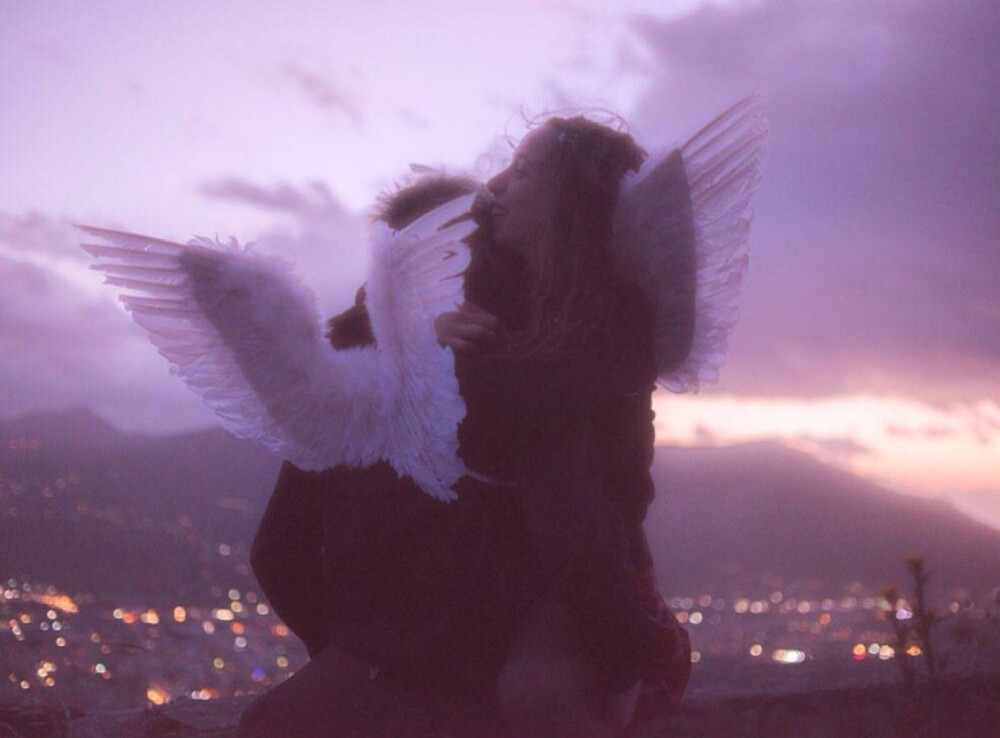 天使 唯美 欧美女头 复古 梦幻 背景图