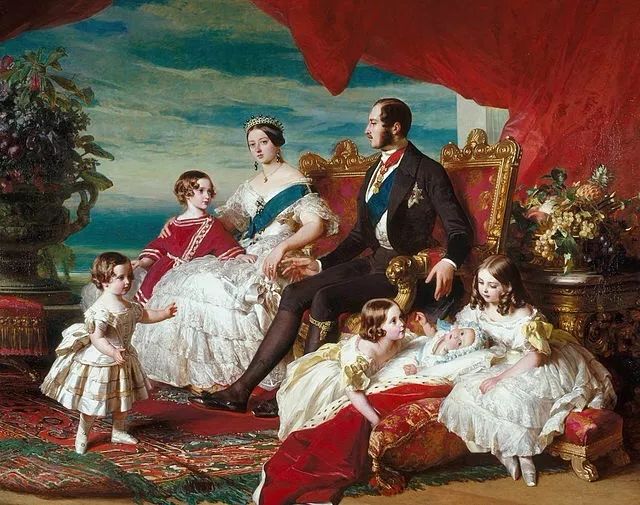 Franz Xaver Winterhalter《Family of Queen Victoria》，布面油画，250.5×317.3cm，1846年