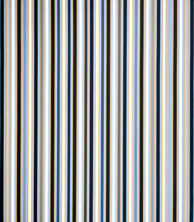 布里奇特·赖利《Cantus Firmus》，布面丙烯，241.3×215.9cm，1972-1973年 © Bridget Riley 2019. All rights reserved.